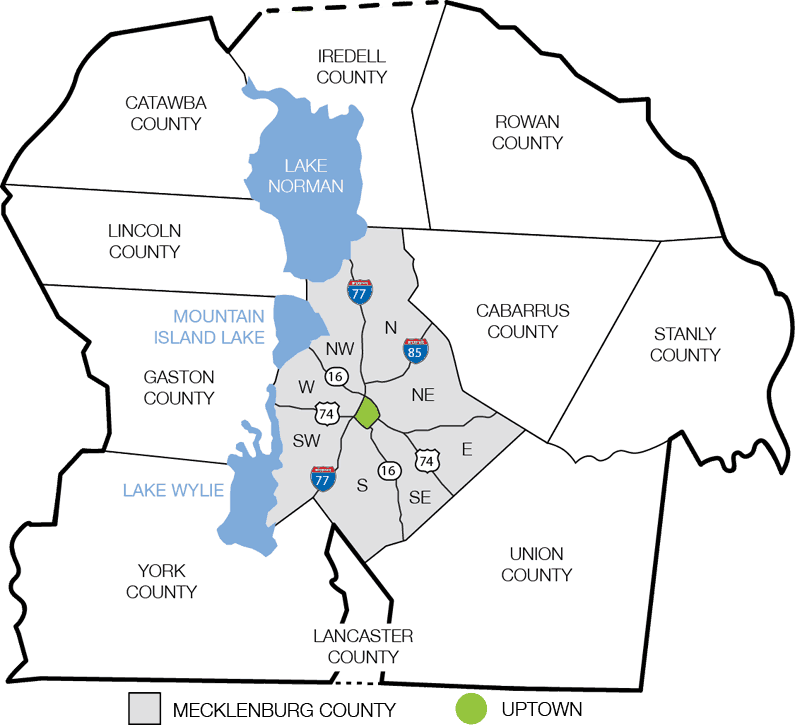 Charlotte Real Estate Area Map
